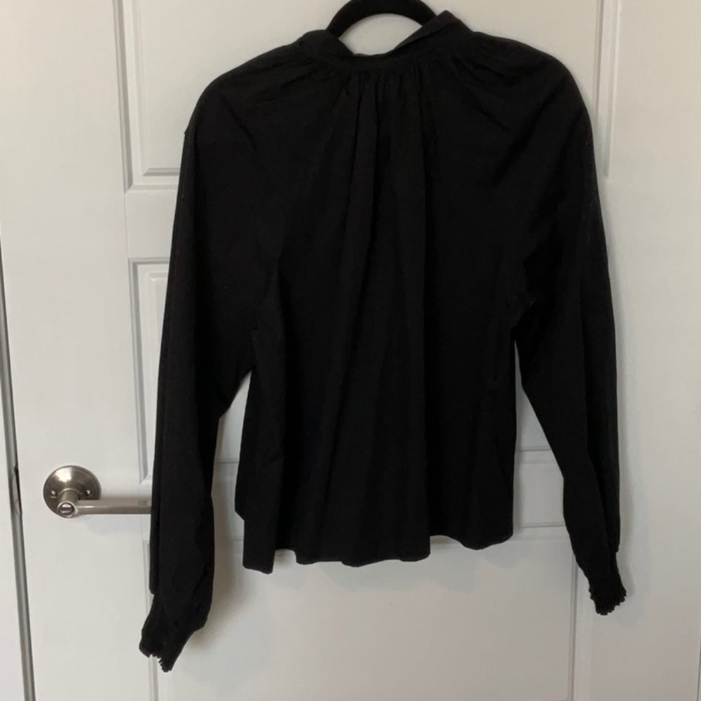 Topshop Poplin Blouse Bow Longsleeve - Picture 6 of 8